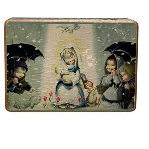 Reuge Swiss Musical Movement Box White Christmas‎ Tune Wood Carving Italy